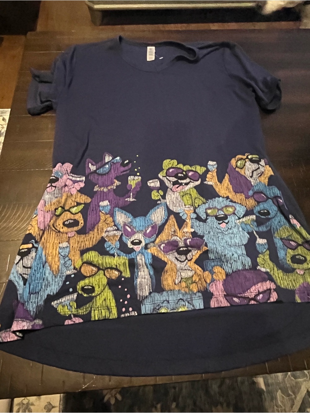 Mac & Belle Navy Top with Dog Puppy theme Women’s Medium so cute!
